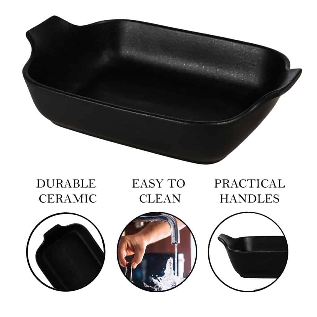 Heat-resistant pot 22 X 20 X 7 cm, Black