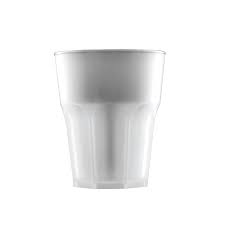 Vaso Rox reutilizable, 300 cc, PP, escarcha transparente, 8 piezas/juego