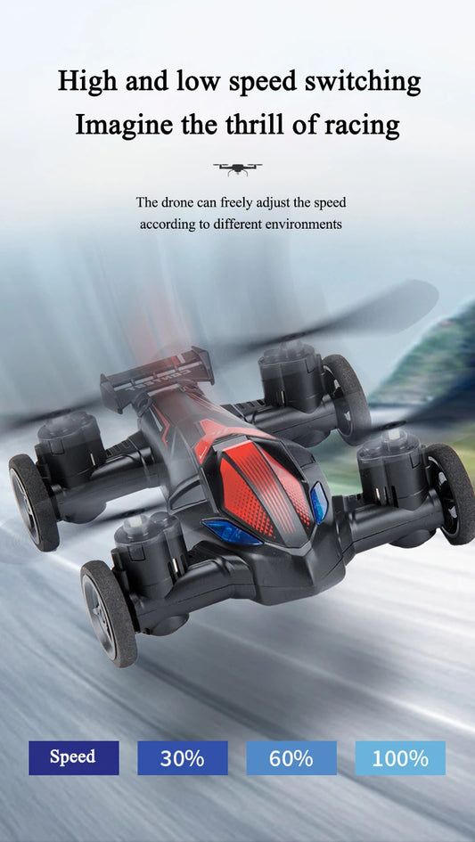 JJRC Land-Air Mini Drone Dual-Mode Mini Flugzeug Vier-Achsen Fernbedienung Nachtlichter Auto Fahrzeug Fernbedienung blau