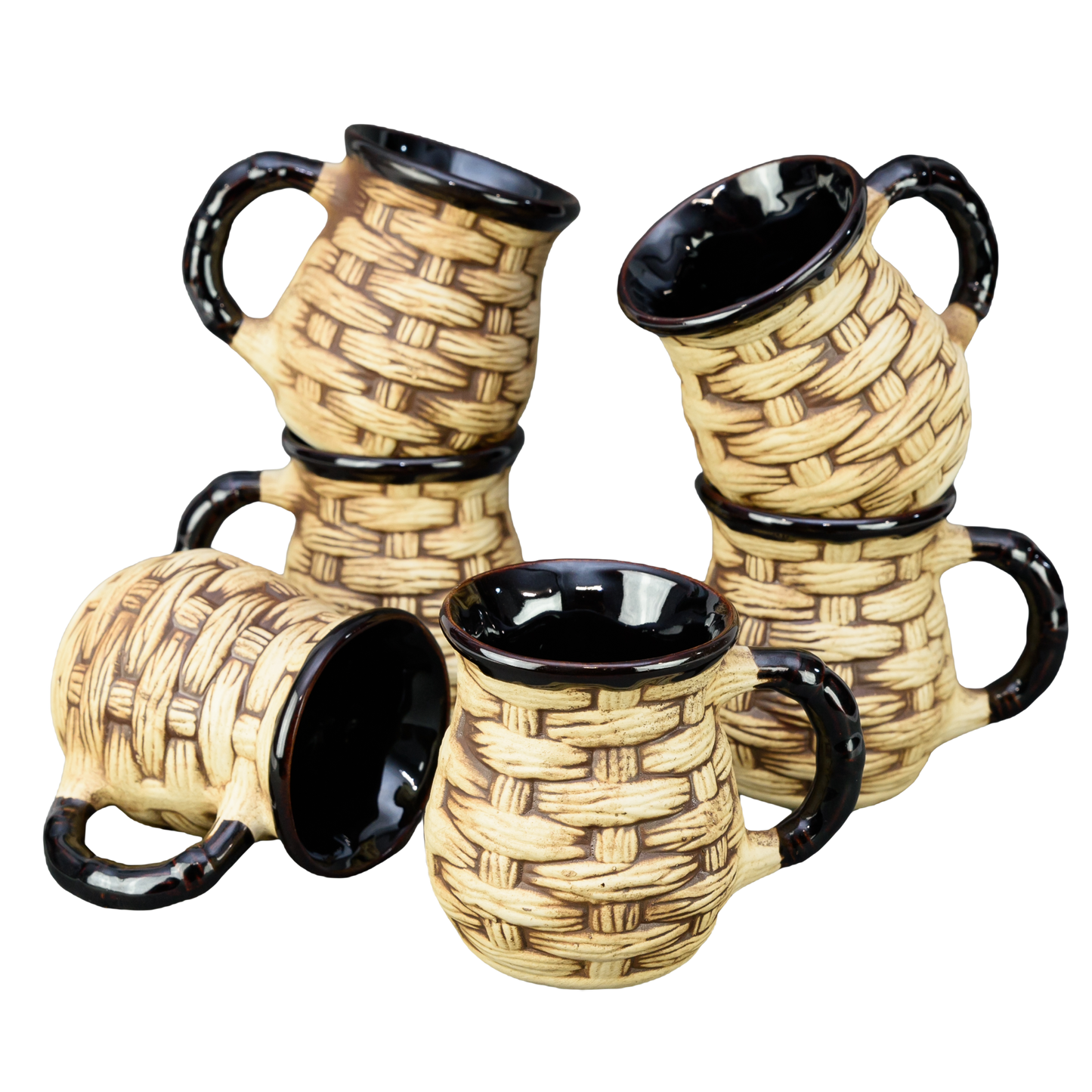 Set of 6 cups with Rustic model, Cesiro