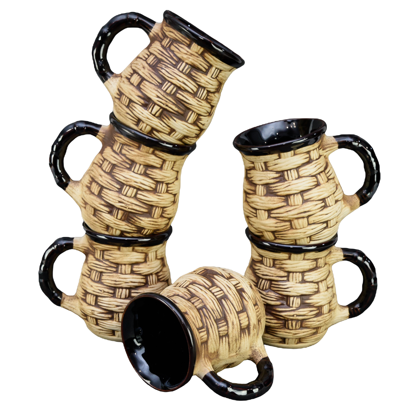 Set of 6 cups with Rustic model, Cesiro