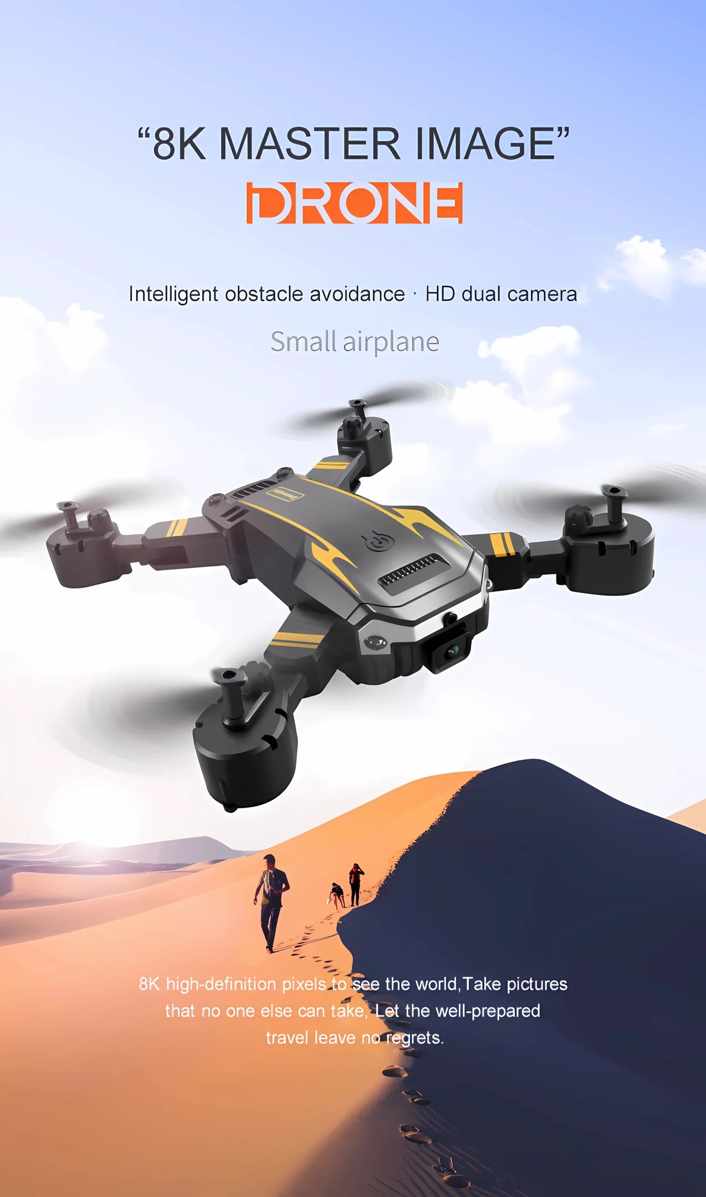 Nuovo drone s6 max 8k fotocamera 4k hd modalità professionale per evitare ostacoli foto aeree flusso ottico pieghevole quadcopter giallo dual8k borsa 1b