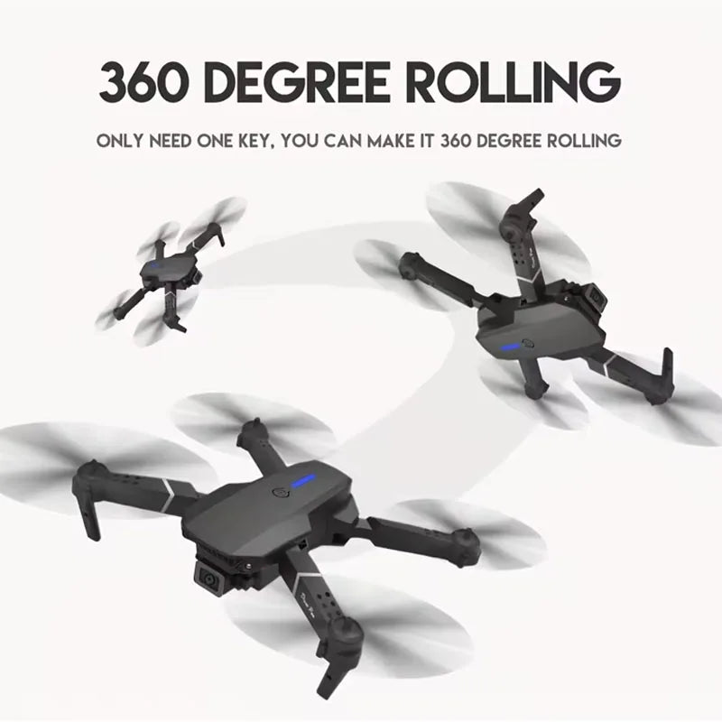 New E88Pro RC Drone 4K Professional with 1080P Wide Angle Dual HD Camera Foldable RC Helicopter WIFI FPV Altitude Stable - G-Dual-4K-Bag-Box