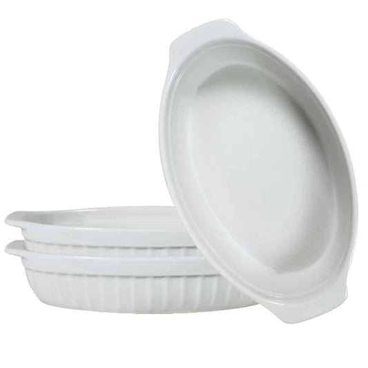 Set 3 Piatti Termoresistenti Bianco 26x16x6 cm