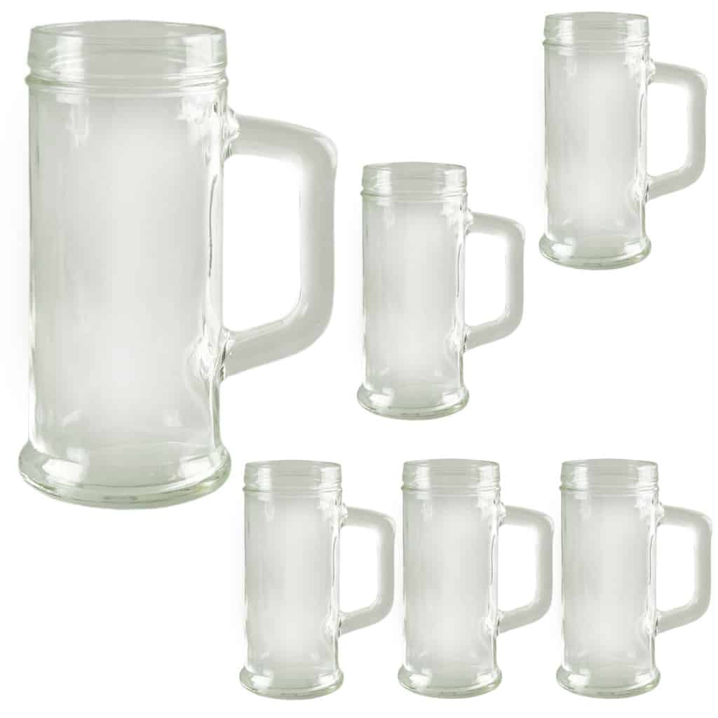 Set of 6 pints of beer, Pure, 300 ml, Transparent