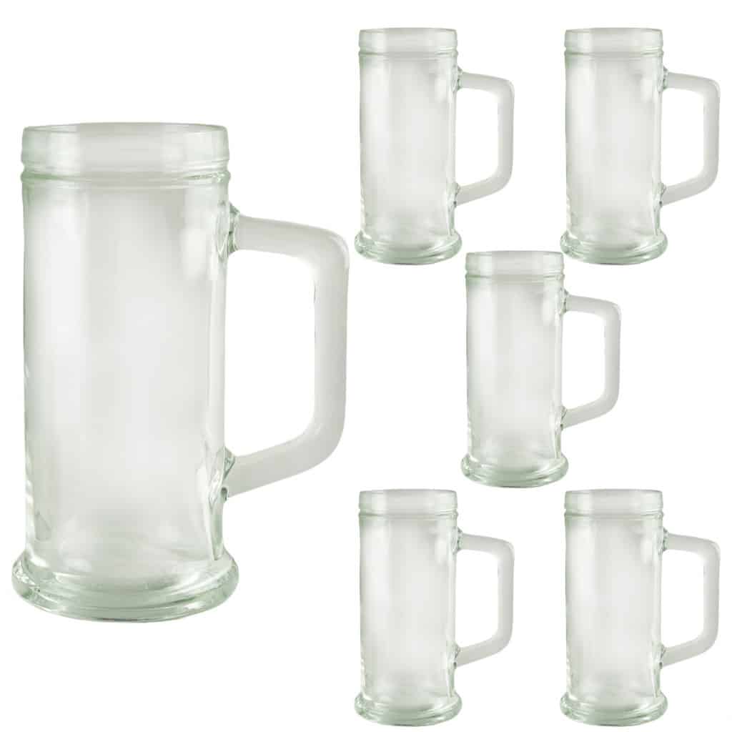 Set of 6 glasses of Pure beer 500 ml, Transparent