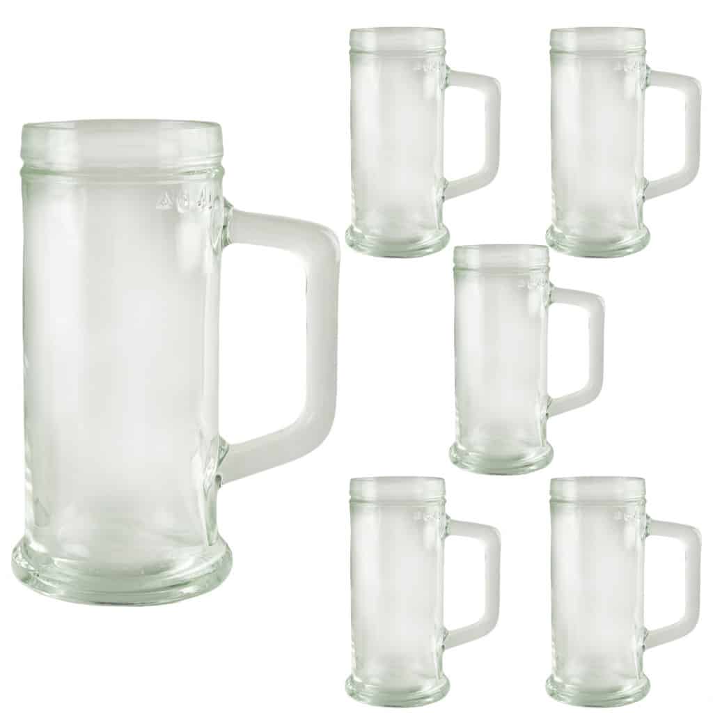 Set of 6 glasses of Pure beer, 400 ml, Transparent