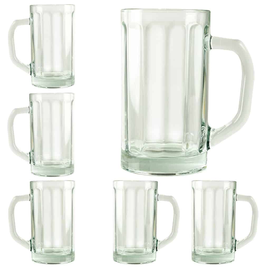 Set of 6 beer glasses 500 ml, Transparent