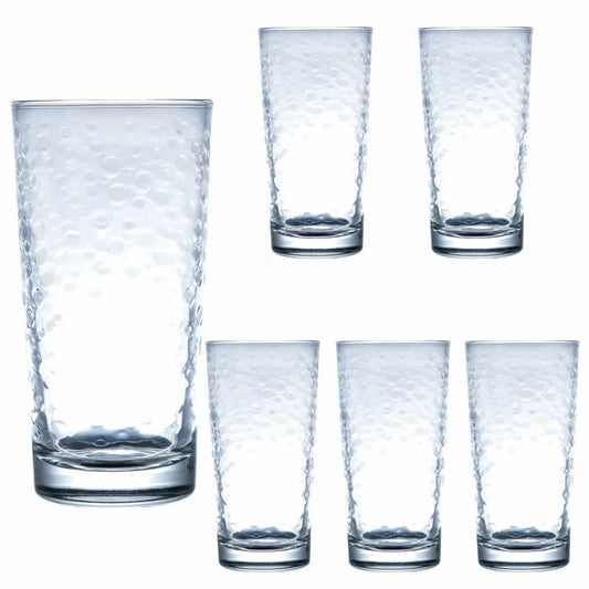 Set of 6 water glasses, Pop, 245 ml, Transparent