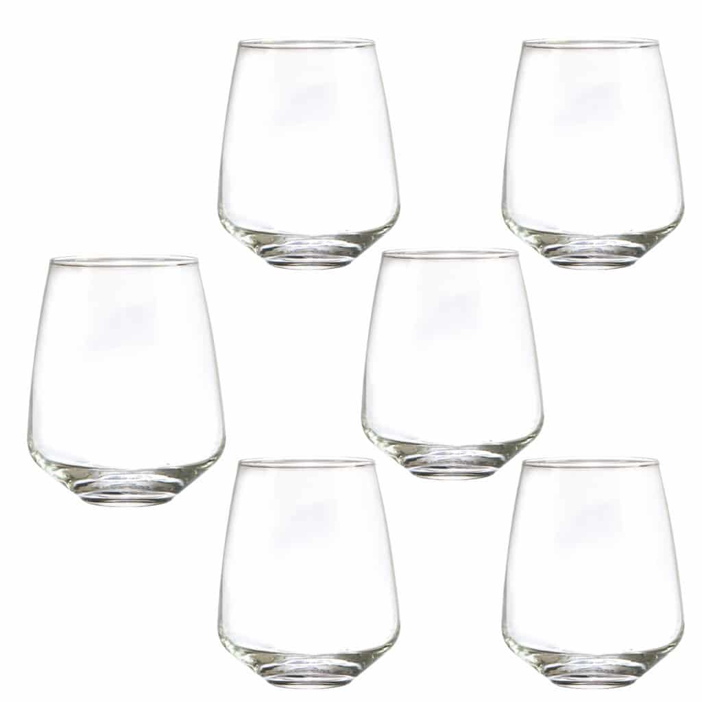 Set of 6 glasses 410 ml, Transparent