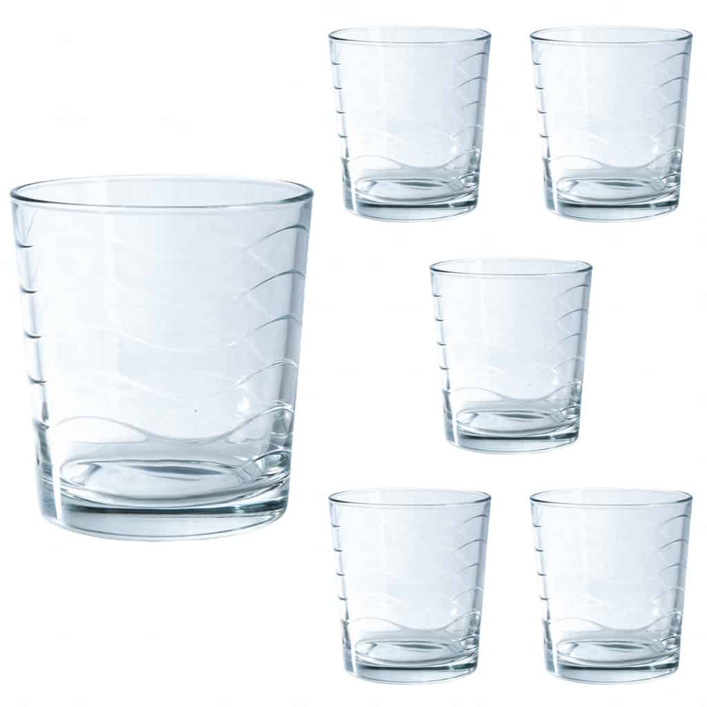 Set of 6 water glasses, Kyma, 285 ml, Transparent