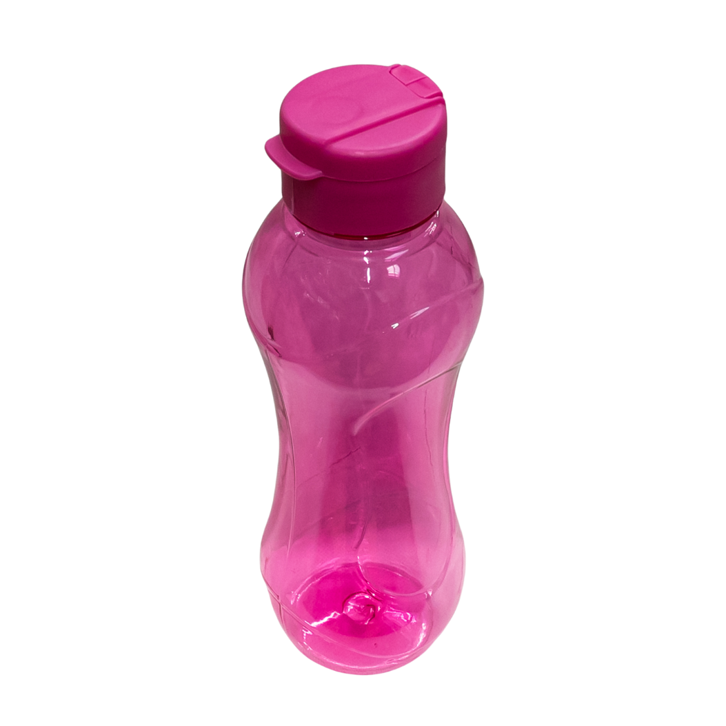 Pink plastic water bottle, 750 ml