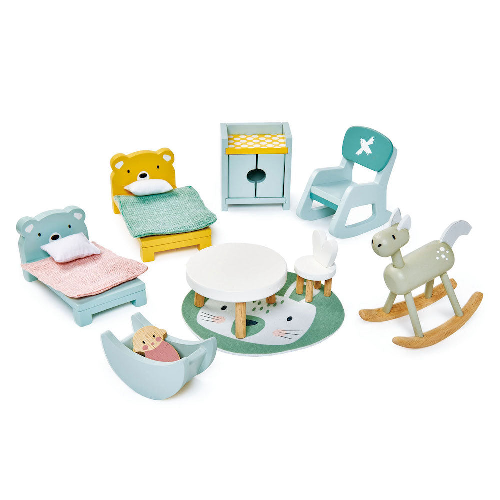 Juego de muebles para habitación infantil de cola de milano - con 14 piezas - TL8155