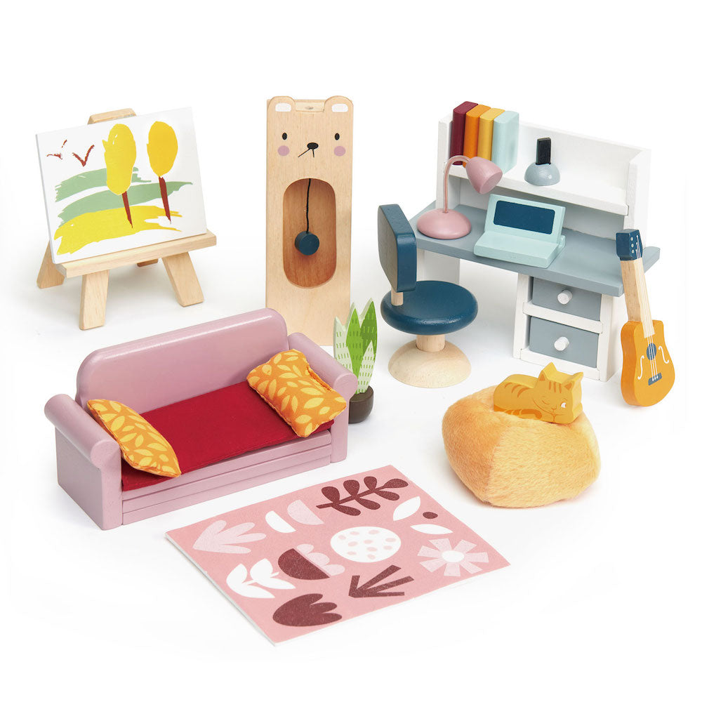 Juego de muebles de oficina para casa de muñecas - 27 piezas - TL8159