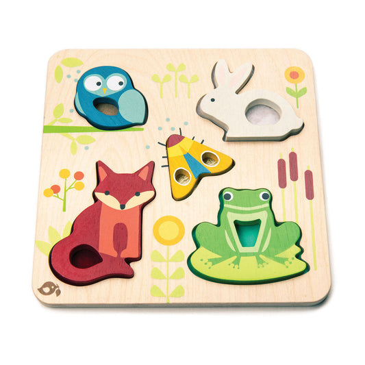 Puzzle educativo sensorial táctil Animales del bosque - Touchy Feely Animals - TL8417