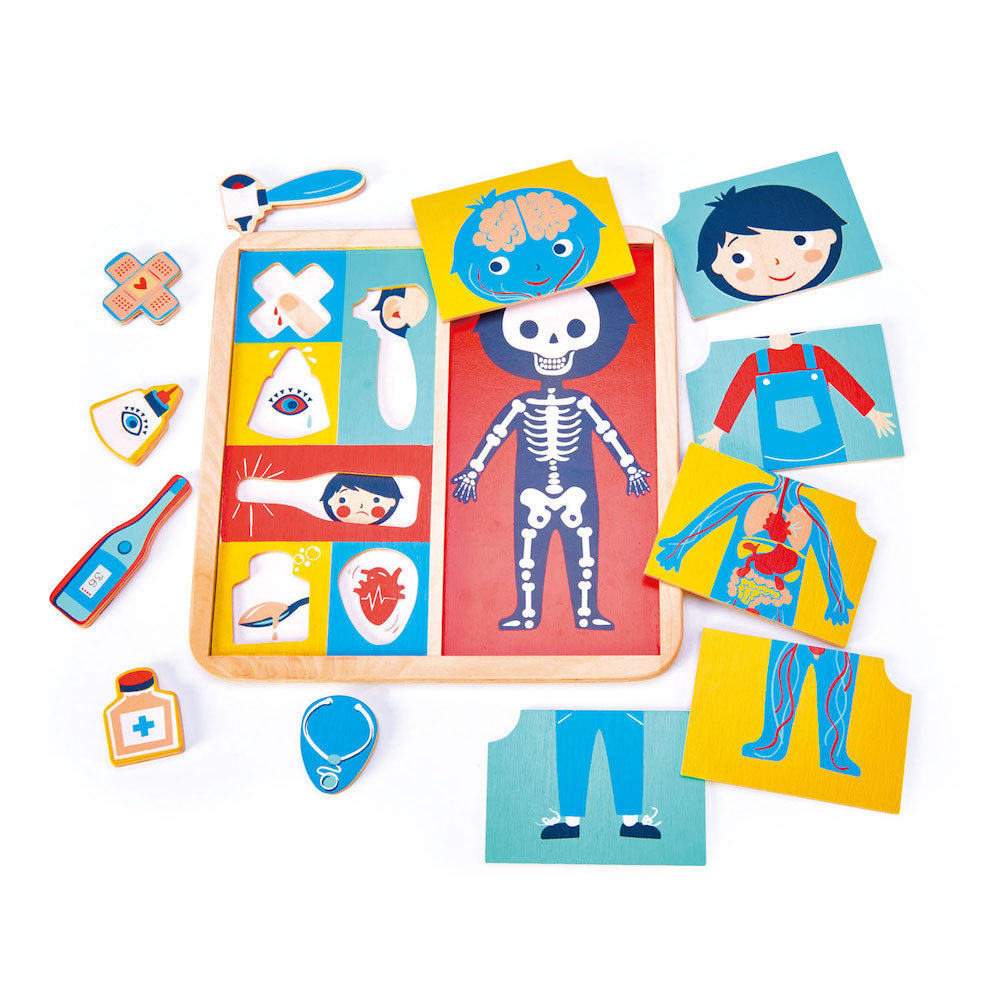 Puzzle educativo Aprendamos el cuerpo humano - Ouch Puzzle - TL8419