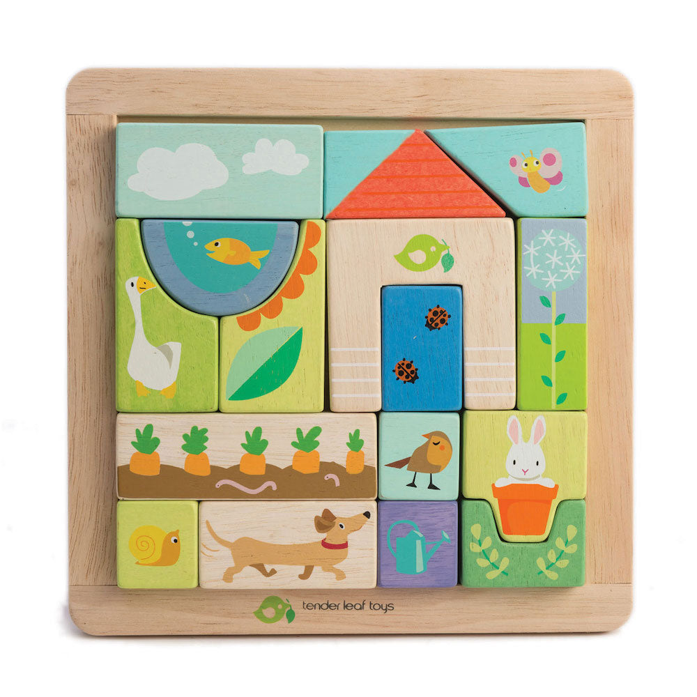 Puzzle educativo ilustraciones de jardines - Garden Patch Puzzle - 17 piezas - TL8454