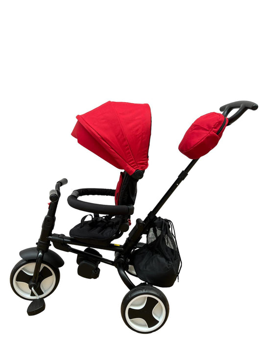 Triciclo, color rojo, ultraplegable, multifuncional, con asiento giratorio y solo sirve para dormir