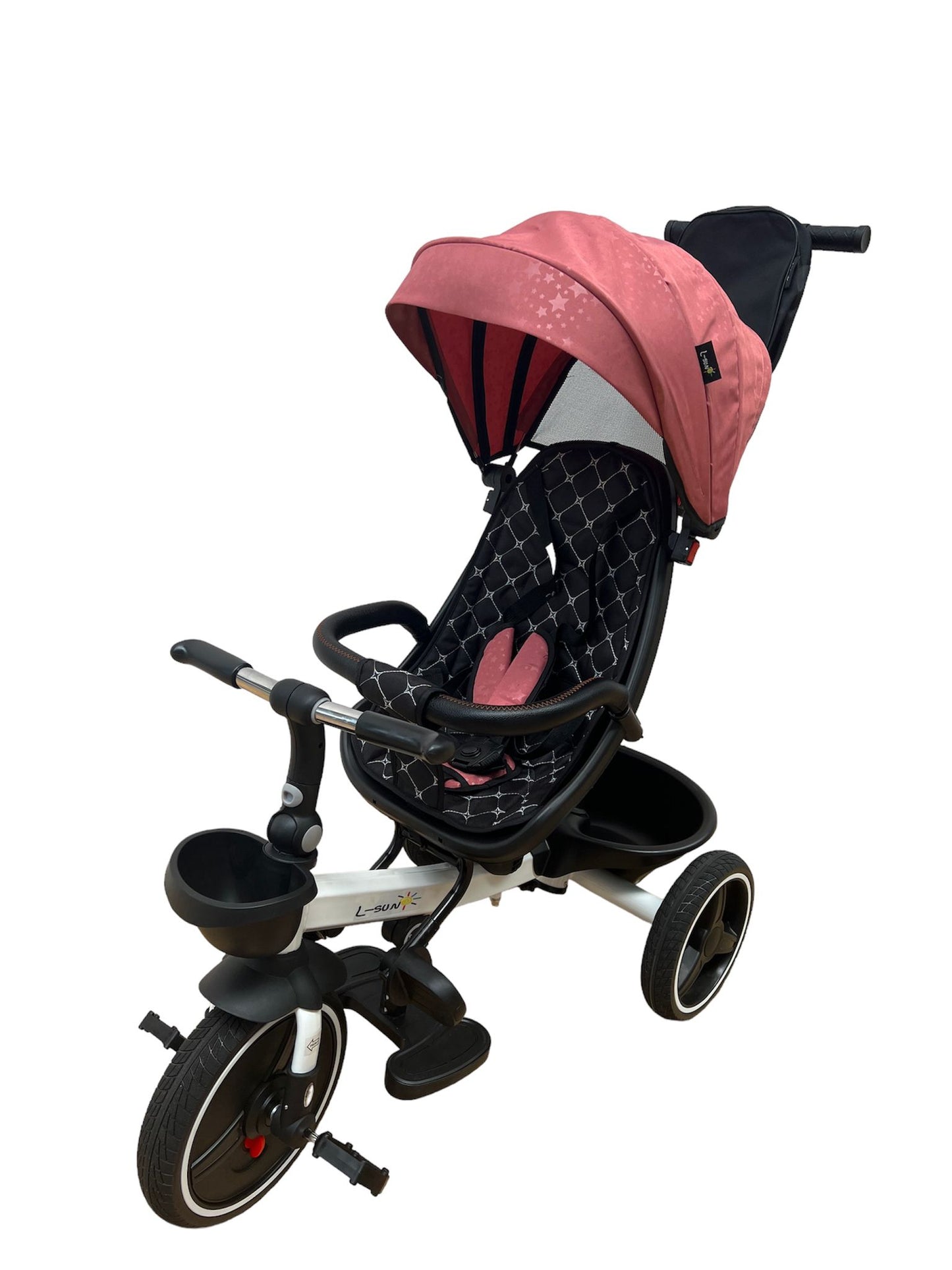 Triciclo plegable, con posición para dormir y asiento reversible, Modelo Rosa