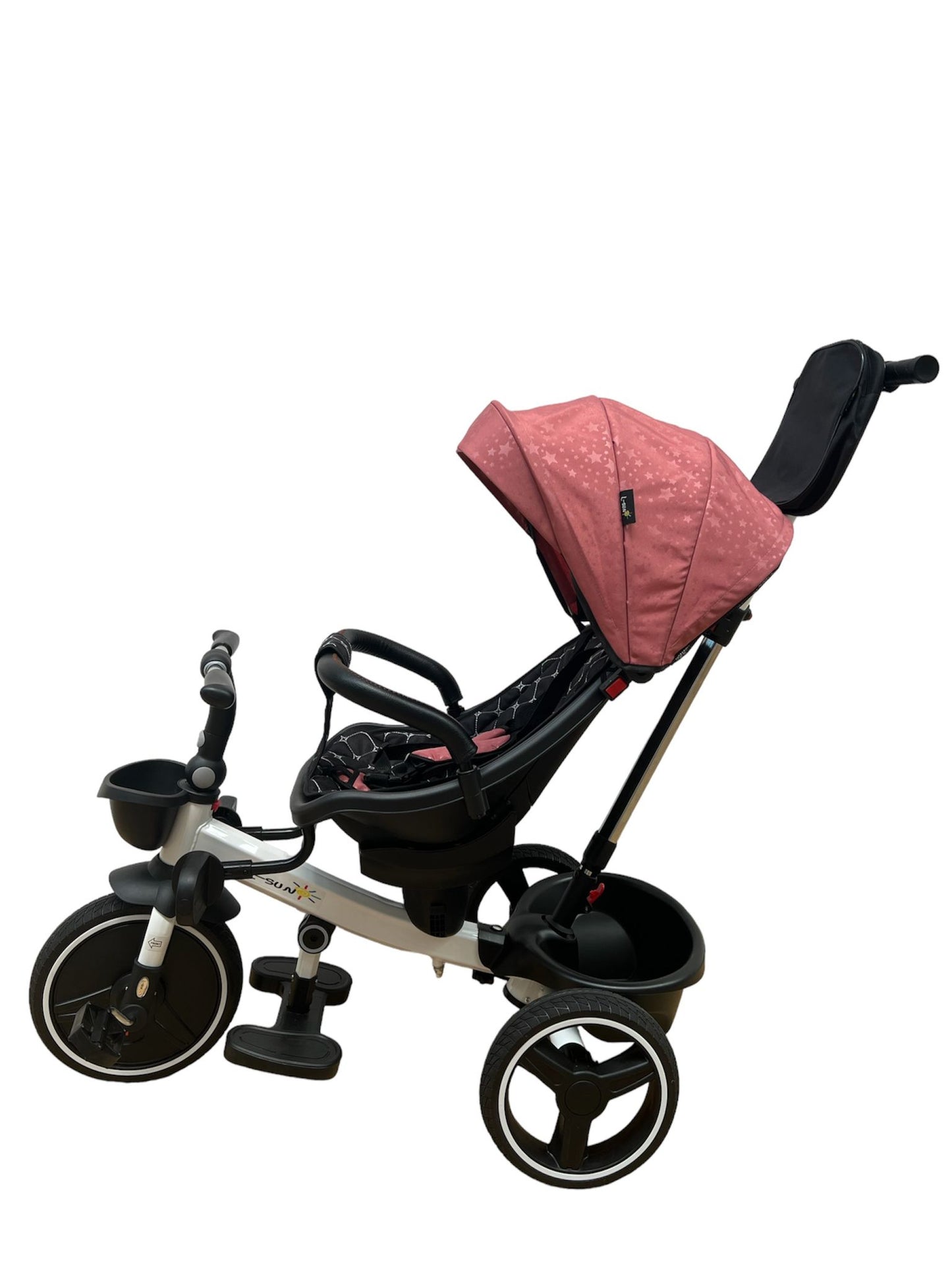 Triciclo plegable, con posición para dormir y asiento reversible, Modelo Rosa