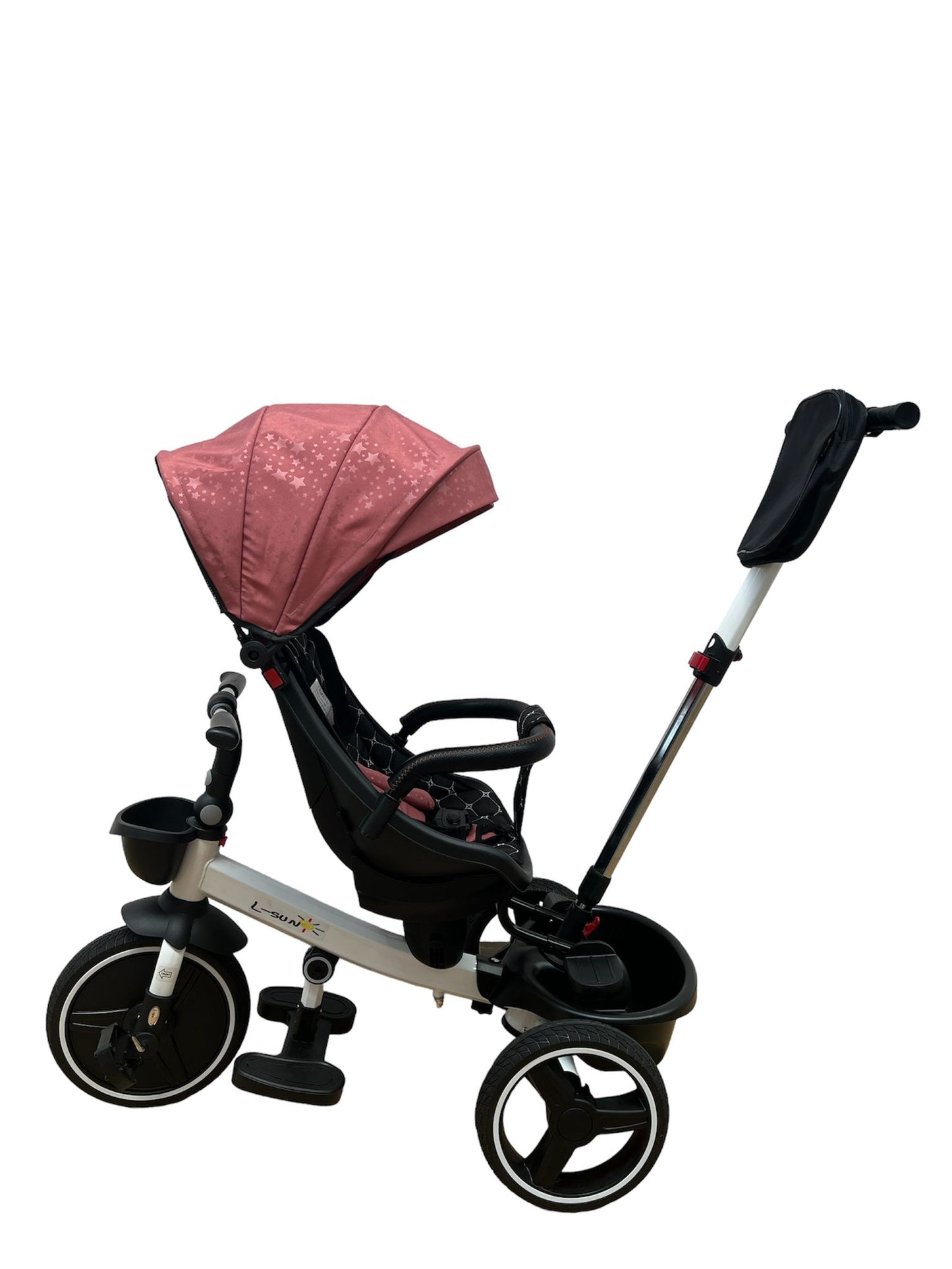 Triciclo plegable, con posición para dormir y asiento reversible, Modelo Rosa