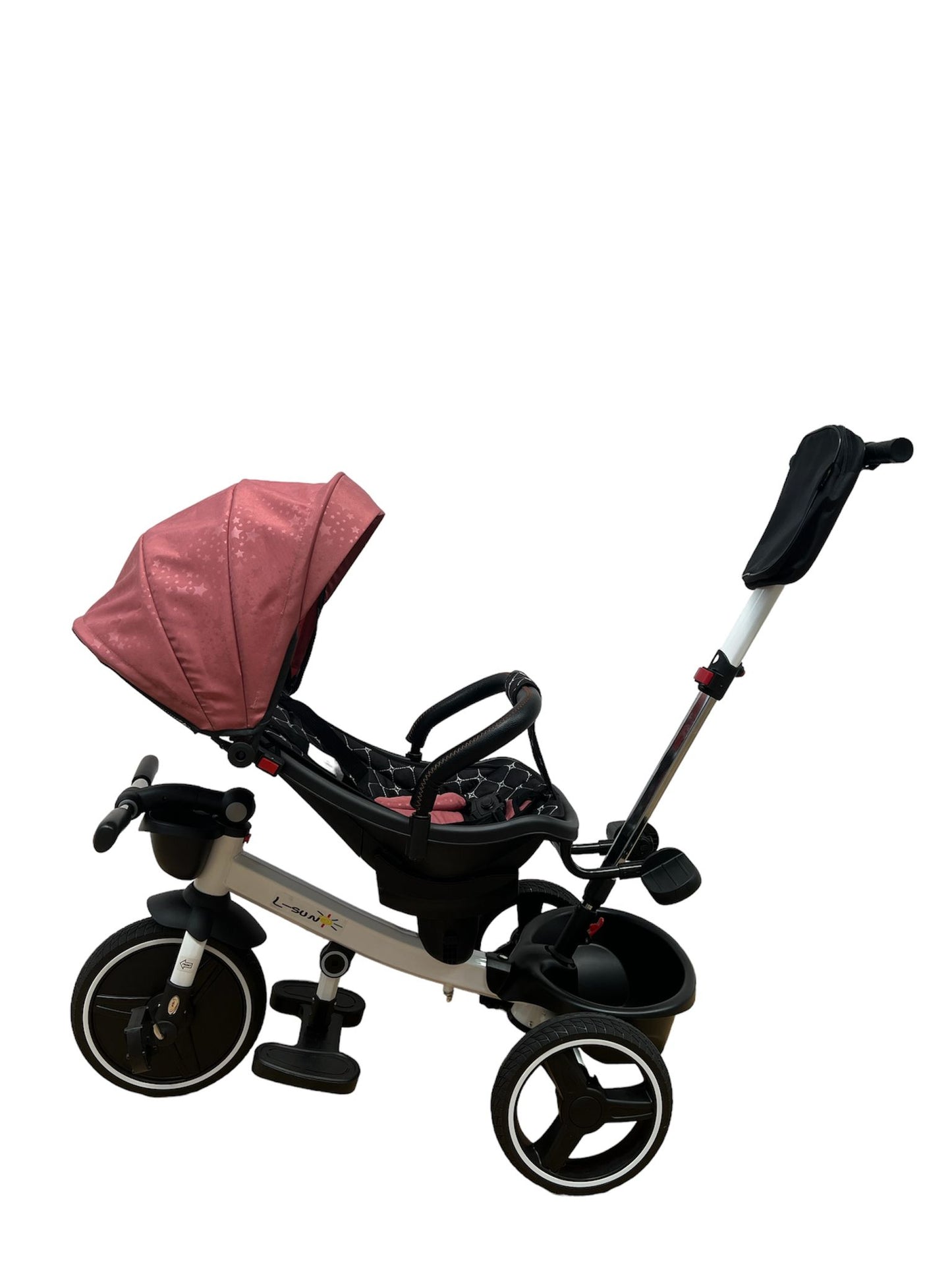 Triciclo plegable, con posición para dormir y asiento reversible, Modelo Rosa