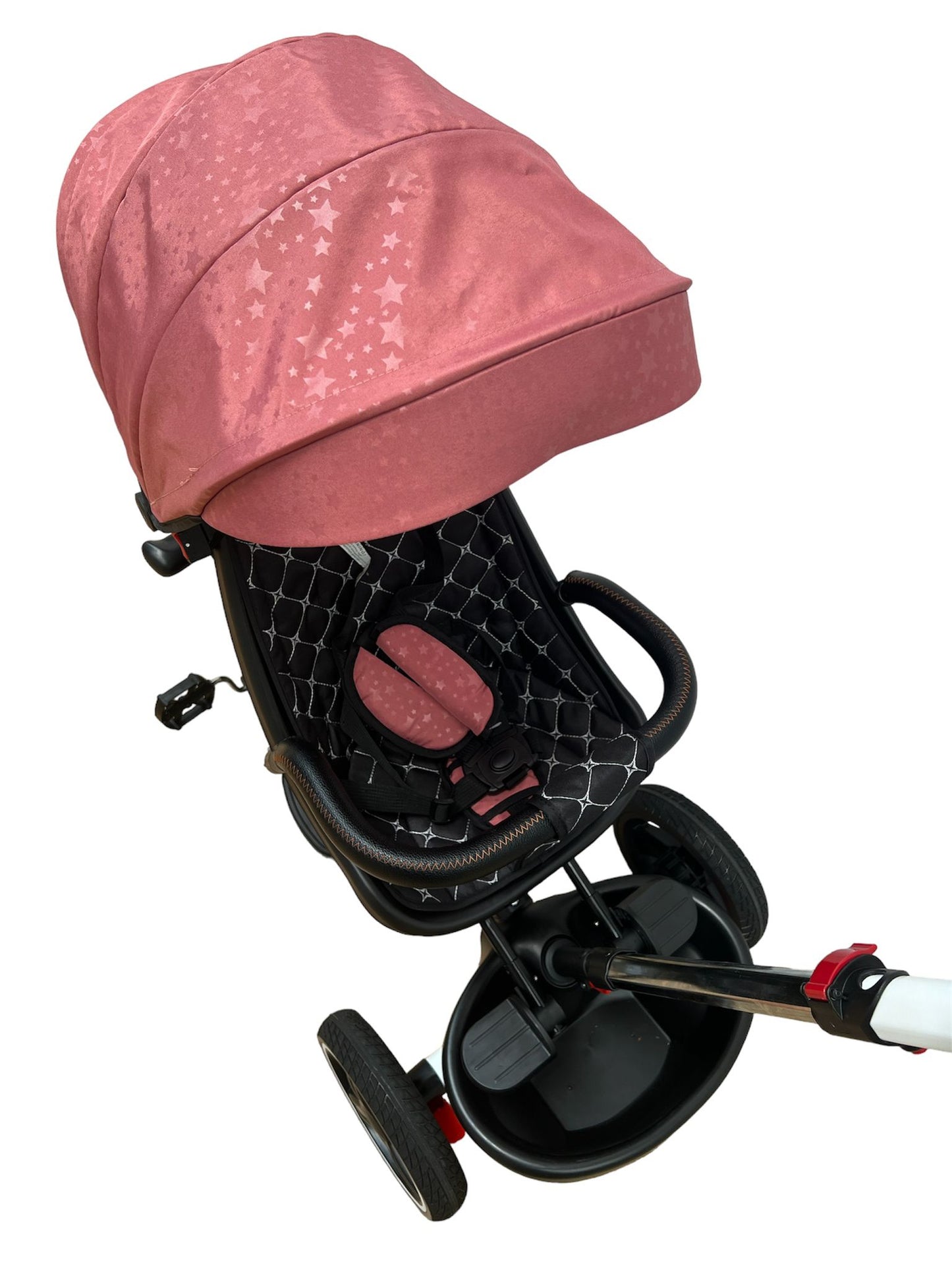 Triciclo plegable, con posición para dormir y asiento reversible, Modelo Rosa