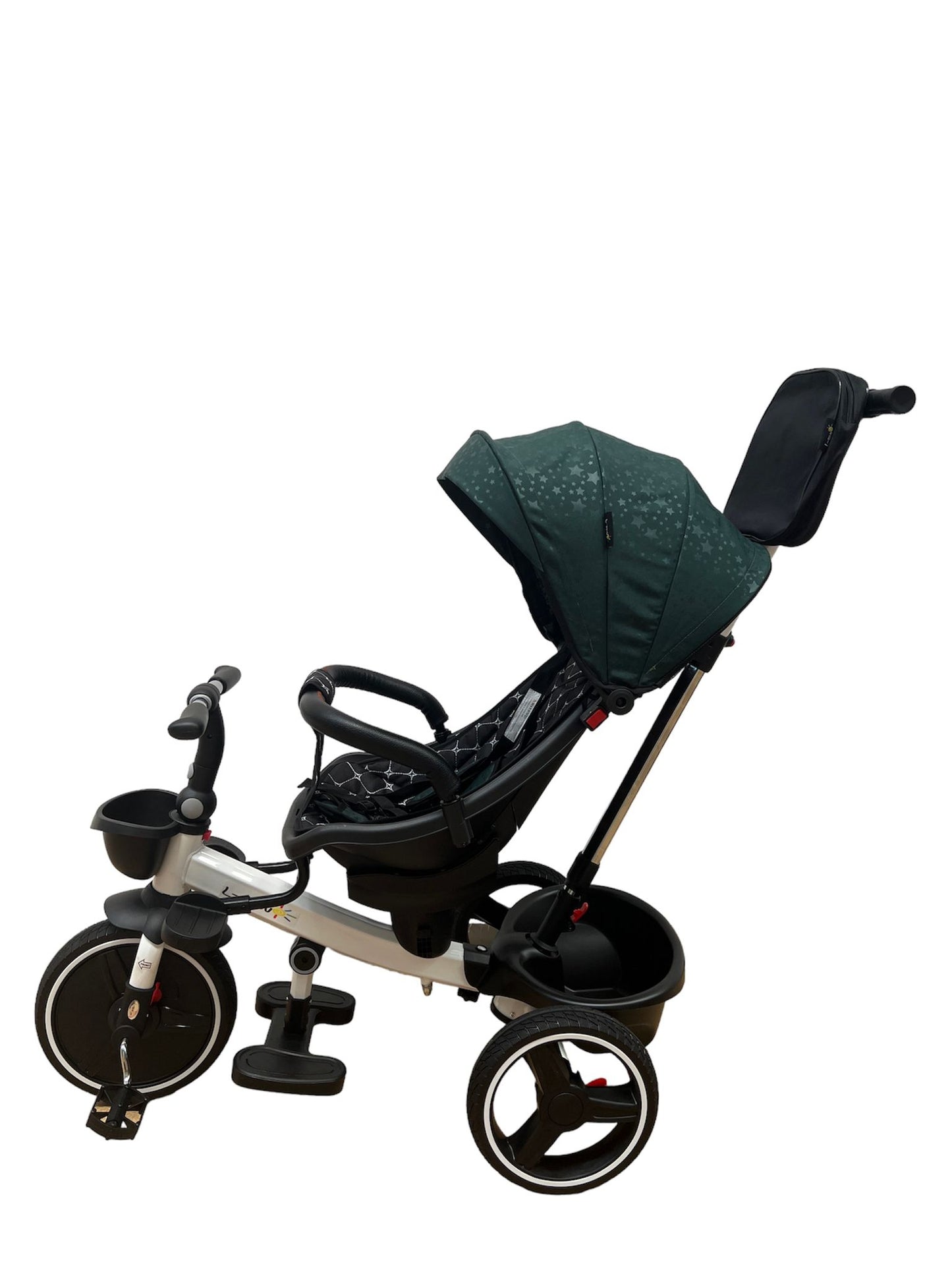 Triciclo plegable, con posición para dormir y asiento reversible, Modelo Verde