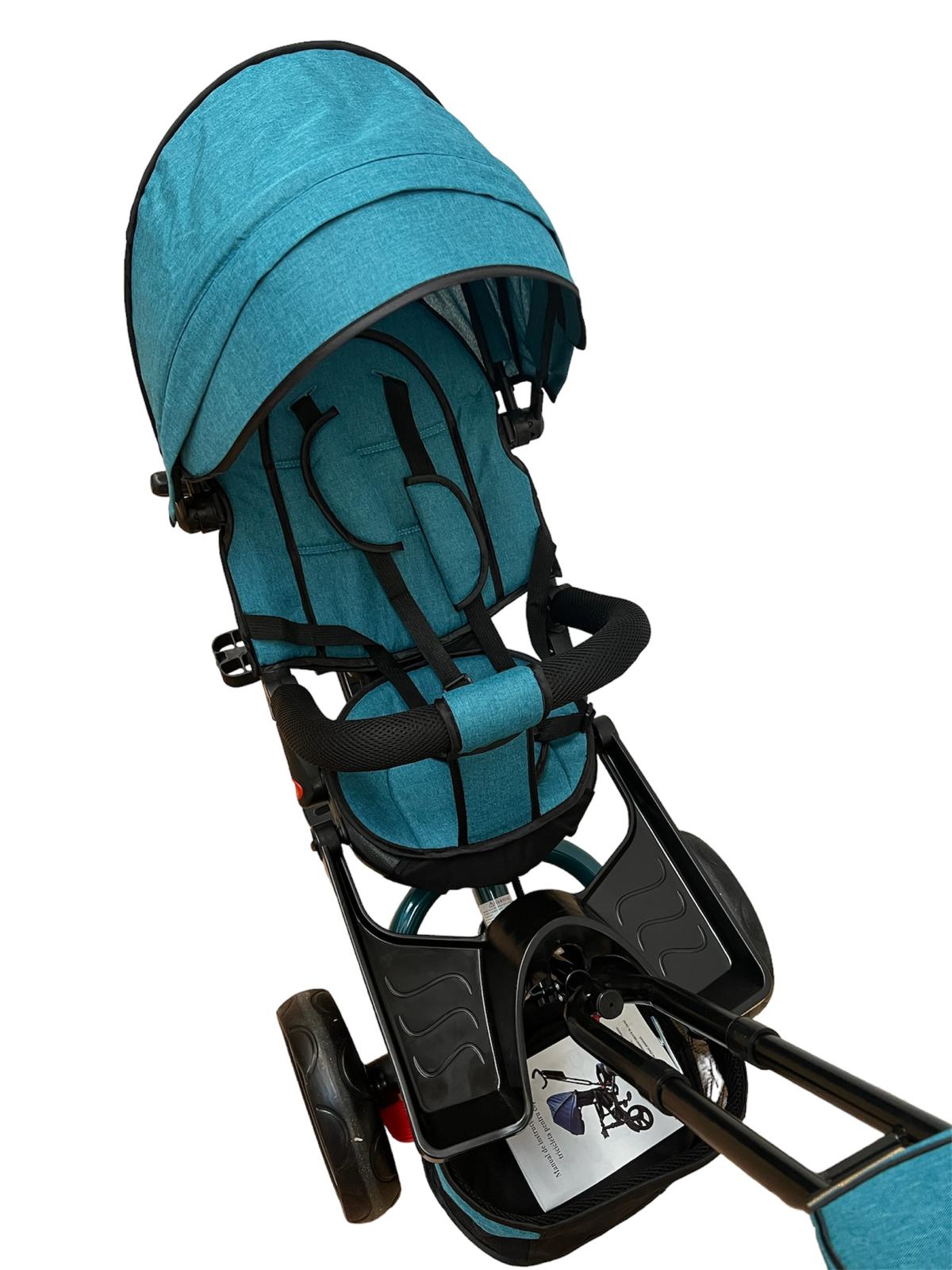 Triciclo Verde con Posición para Dormir equipado con Asiento Reversible