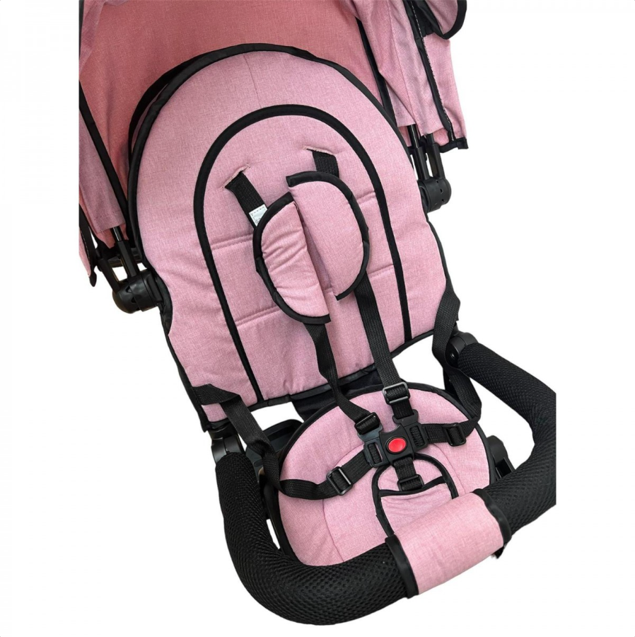 Triciclo para Niños, Provisto de Asiento Reversible y Posición para Dormir, Color Rosa