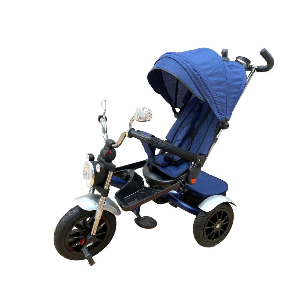 Triciclo para Niños, Equipado con Asiento Giratorio y Posición para Dormir, Color Azul