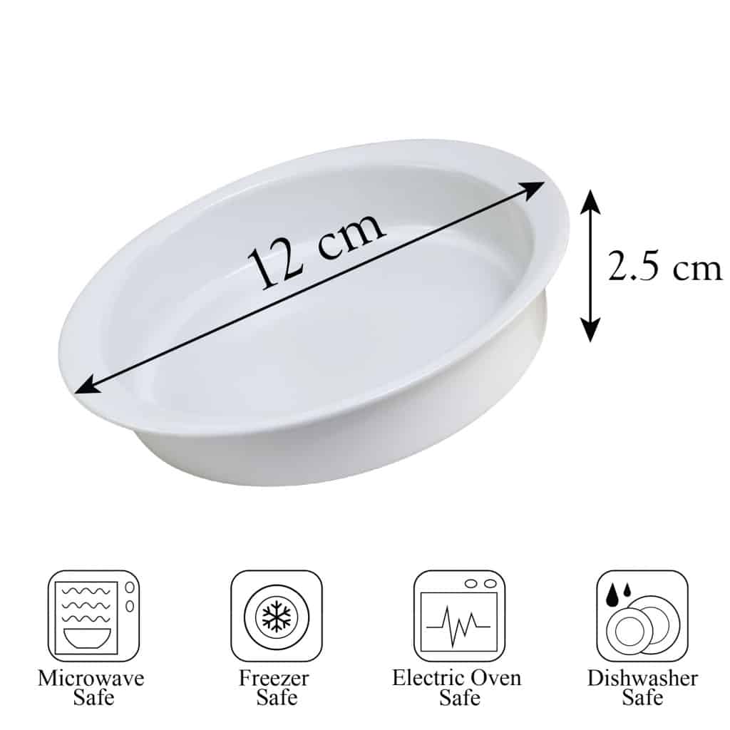 Vas termorezistent 12x2.5 cm, Alb