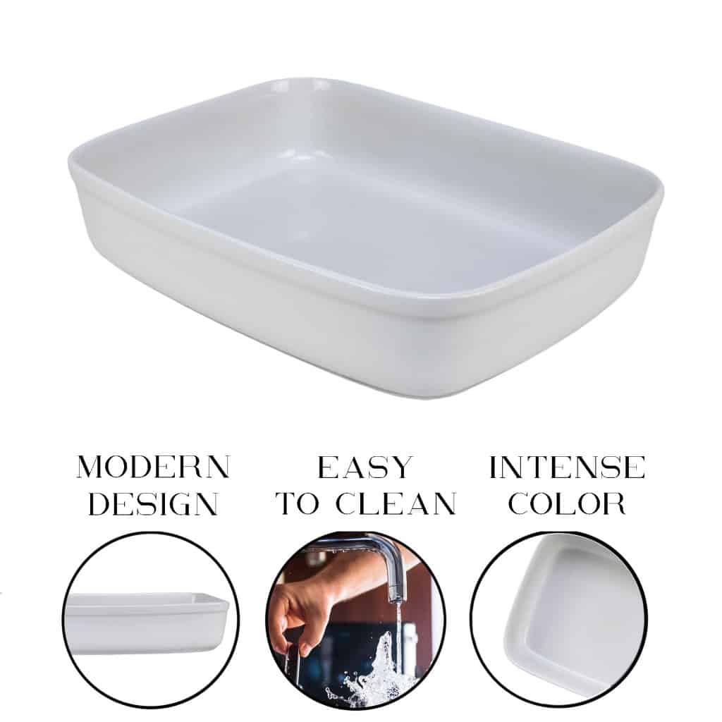 Heat-resistant pot White 30x21.5x7 cm