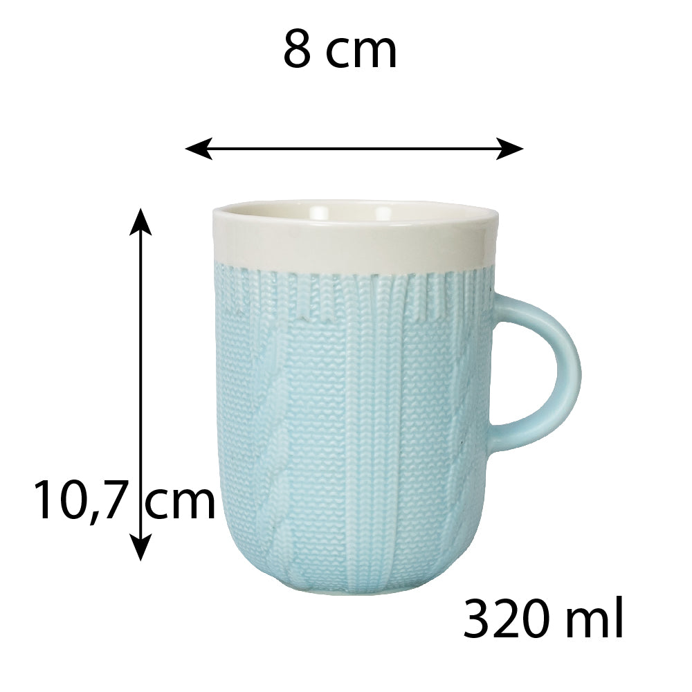 Set of 6 crocheted cups Blue, 320 ml