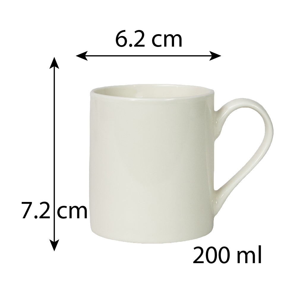 Juego de 6 vasos rectos blanco brillo, 200 ml