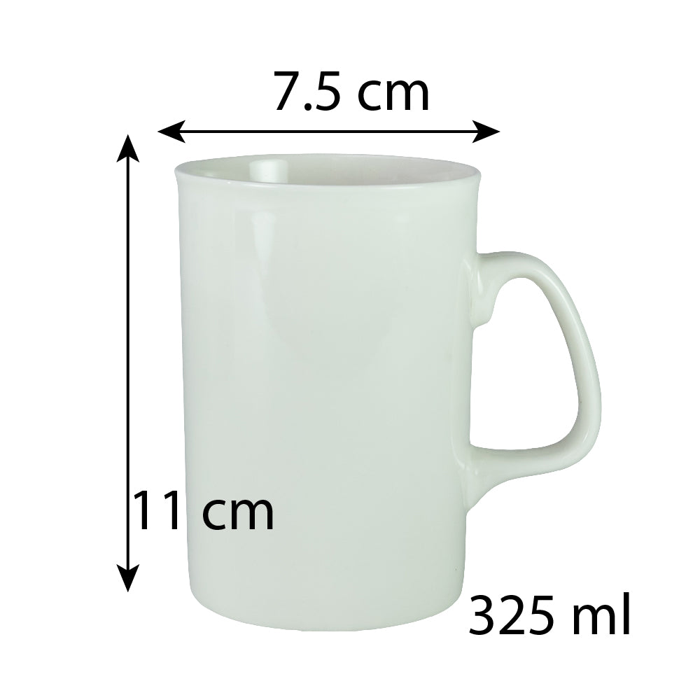 Juego de 6 tazas tubulares Blanco brillo, 325 ml