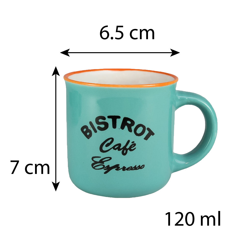 Juego de 6 tazas Bistrot Turquesa, 120 ml