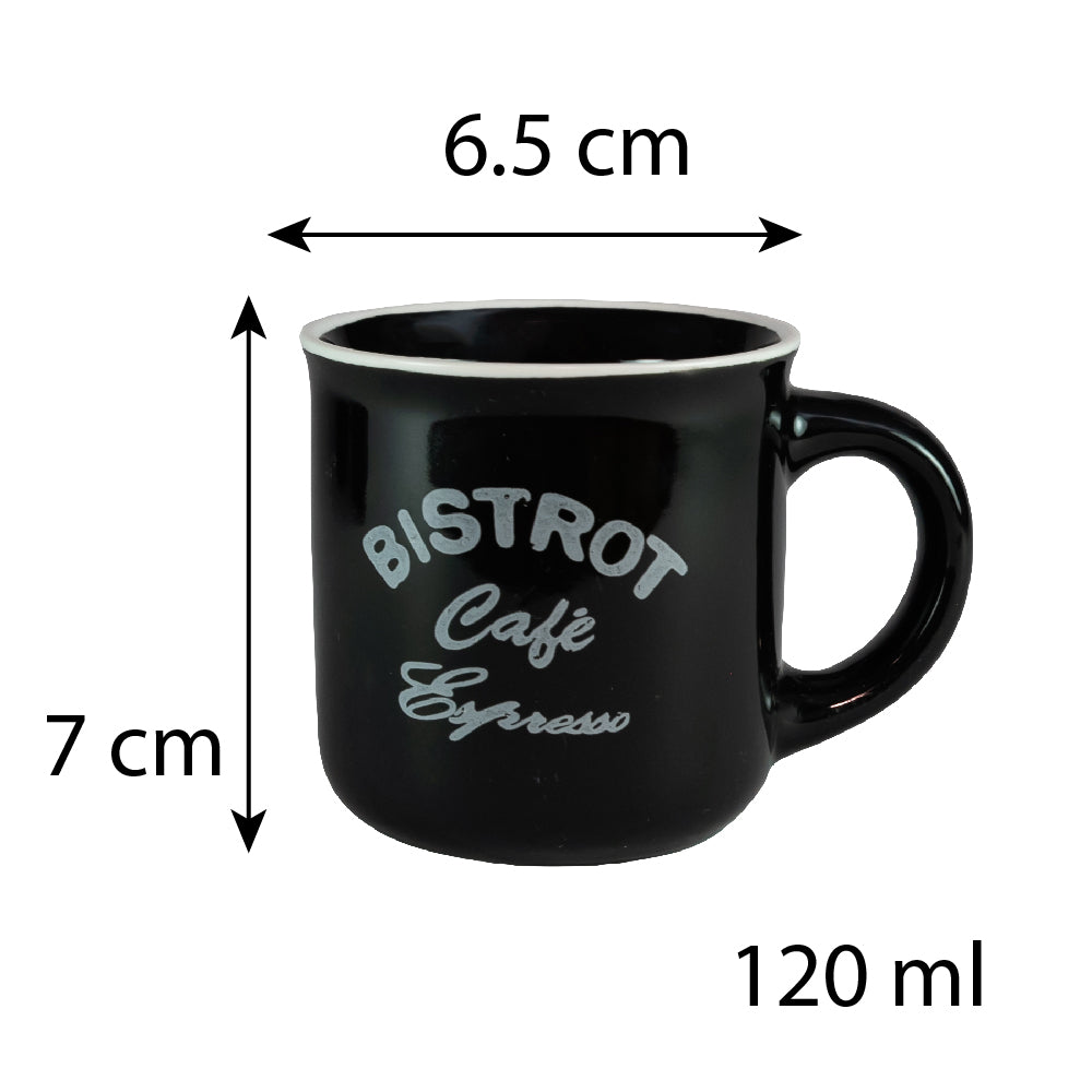 Juego de 6 tazas Bistrot Black, 120 ml