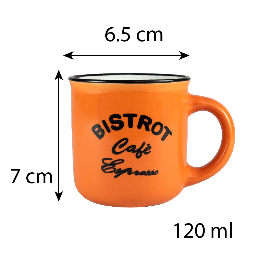 Juego de 6 vasos Bistrot Naranja, 120 ml