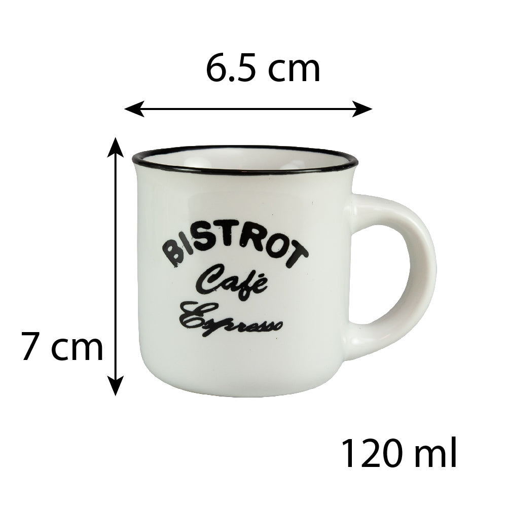 Juego de 6 tazas Bistrot White, 120 ml