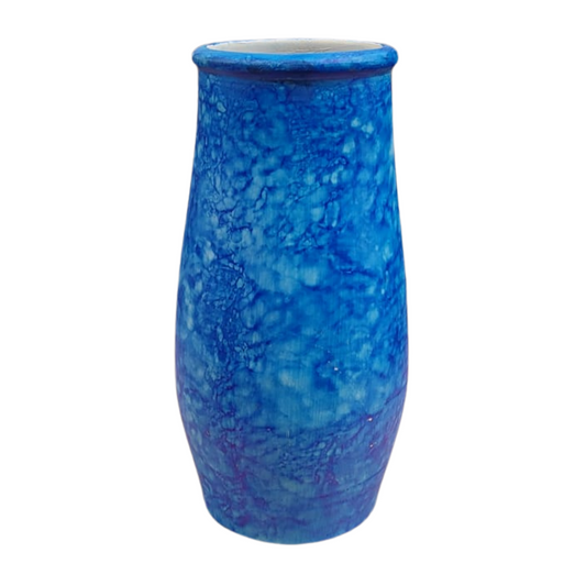 Blue painted vase