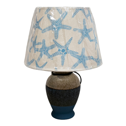 Lampe Modell Ozean, Lampenschirm verziert mit Seesternen, 37x25 cm