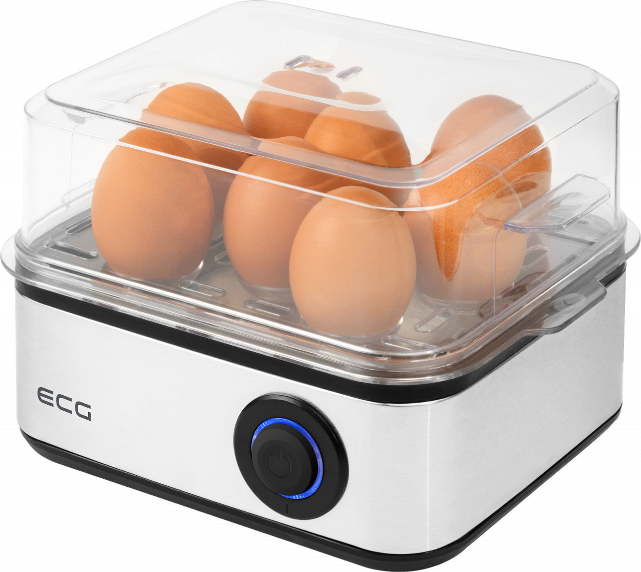 Device for boiling and frying eggs ECG UV 5080, 500 W, 8 boiled eggs, 4 fried eggs