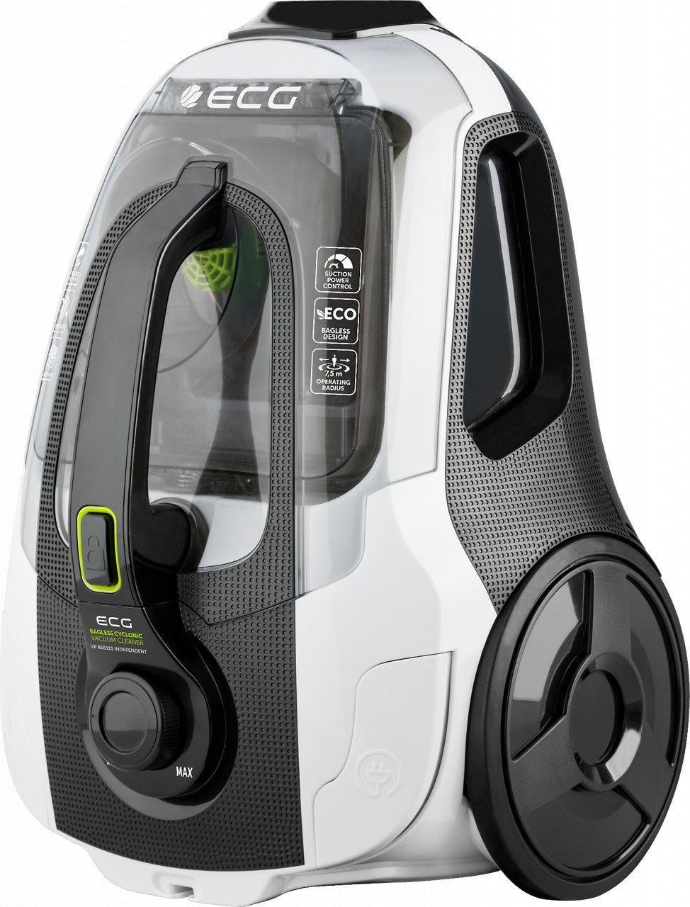 Bagless vacuum cleaner ECG VP BS6115 Independent, 800 W, 2 liter capacity, HEPA filters