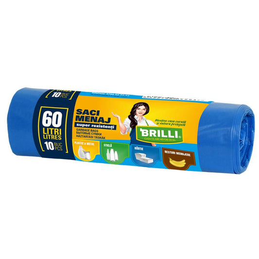 Brilli Saci Menaj 60L 10/Set Sr Albastri