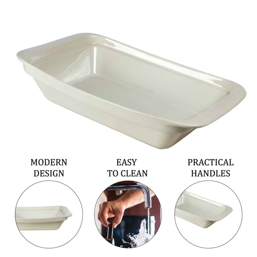 Heat-resistant pot White 32x24x8 cm