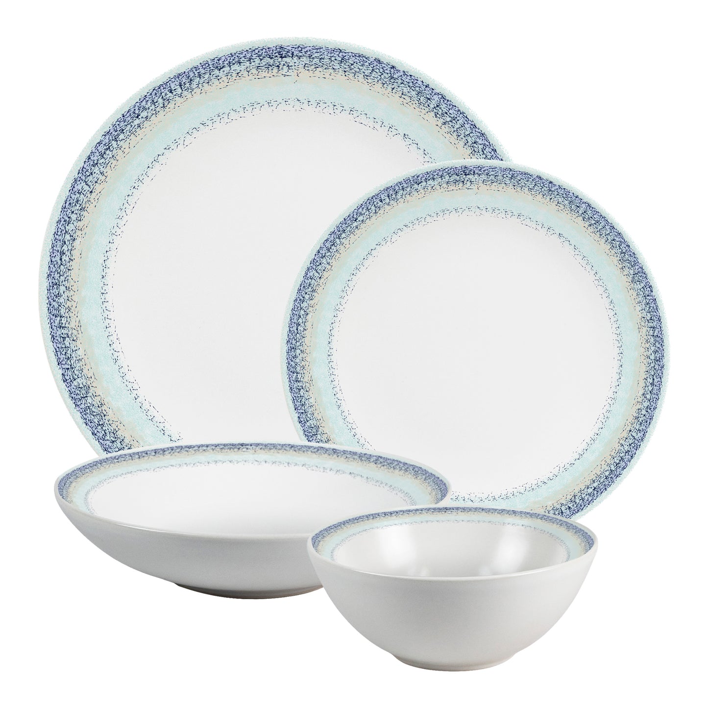 Juego de platos 20 piezas, 5 personas - Ensemble Bella Blu - Vajilla de Porcelana Italiana