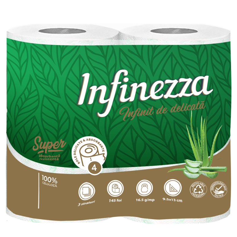 Infinezza Hartie Ig.Parfumata 3Str Aloe Vera 4/Set