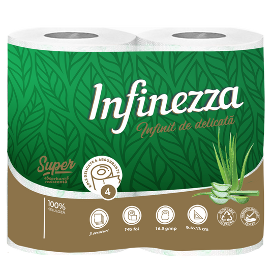 Infinezza Hartie Ig.Parfumata 3Str Aloe Vera 4/Set