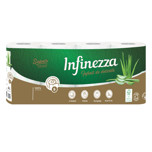 Infinezza Hartie Ig.Parfumata 3Str Aloe Vera 8/Set